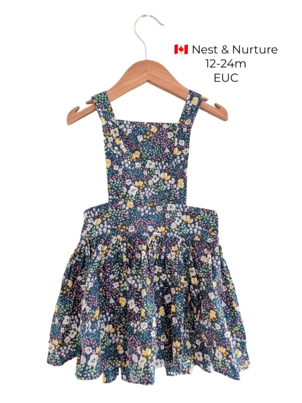 Nest & Nurture Overall Floral Dress 12-24m Girls Dress